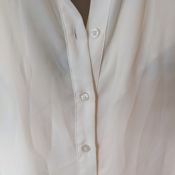 Long Sleeved Open Back Chiffon Button Down Shirt - Picture 4 of 8